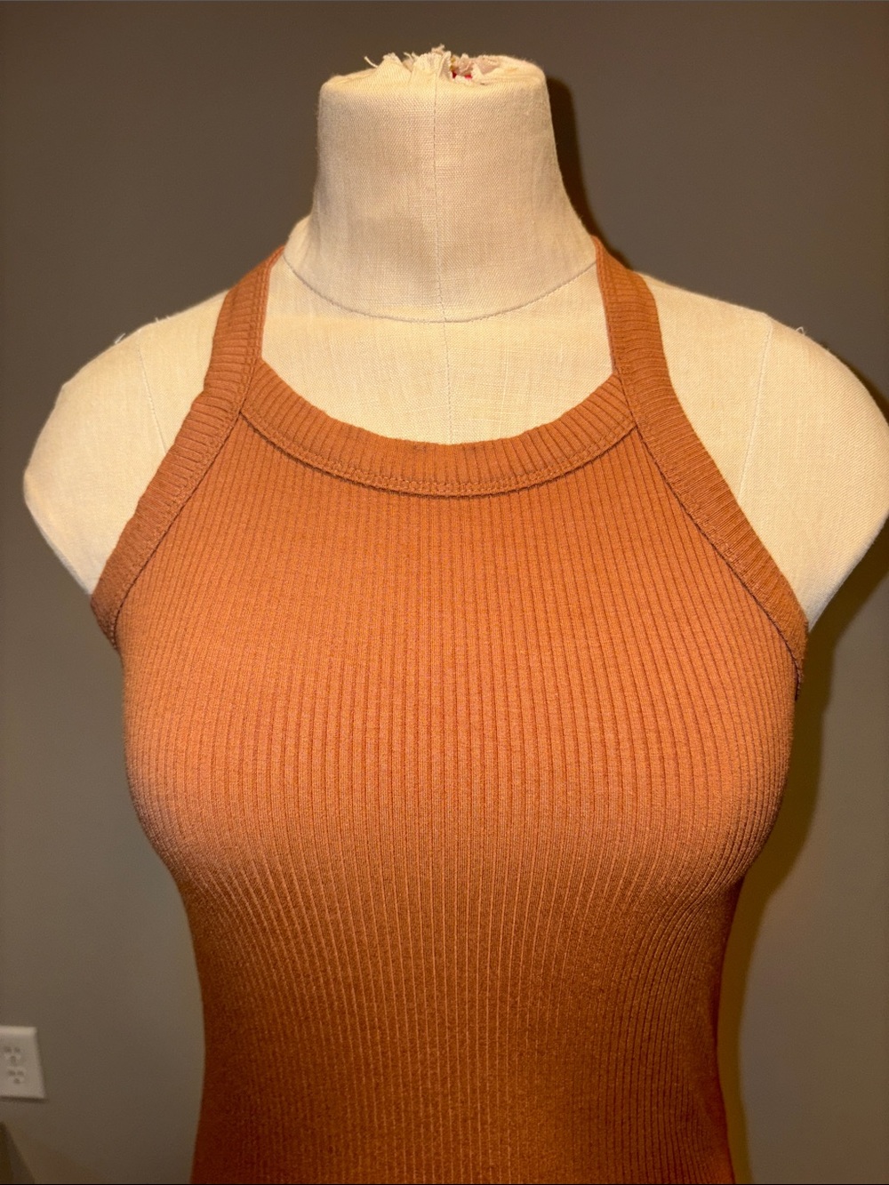 LOFT Ribbed Halter Racerback Bodysuit Size XS - Picture 2 of 10